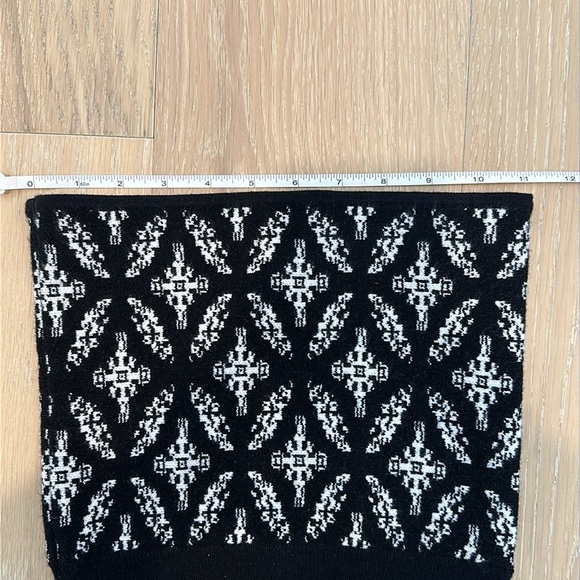 Savvi Snowflake Knit Black White Strapless Tube Top Bandeau Small Free People - Picture 6 of 7